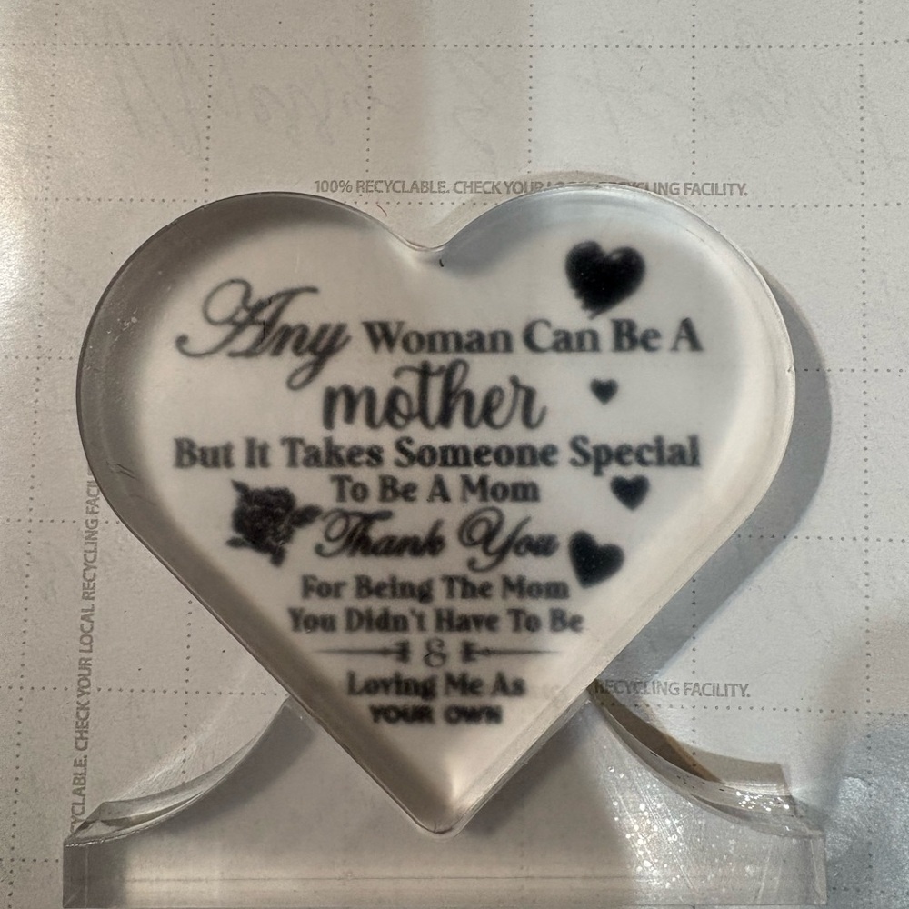 Heart-Shaped Bonus Mom Appreciation Plaque